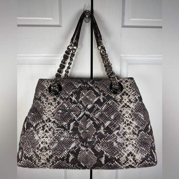 kate spade Handbags - ♠️ Kate Spade Large Satchel Quilted Snakeskin-Embossed Gold-Tone Hardware